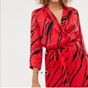 Zebra print wrap jumpsuit